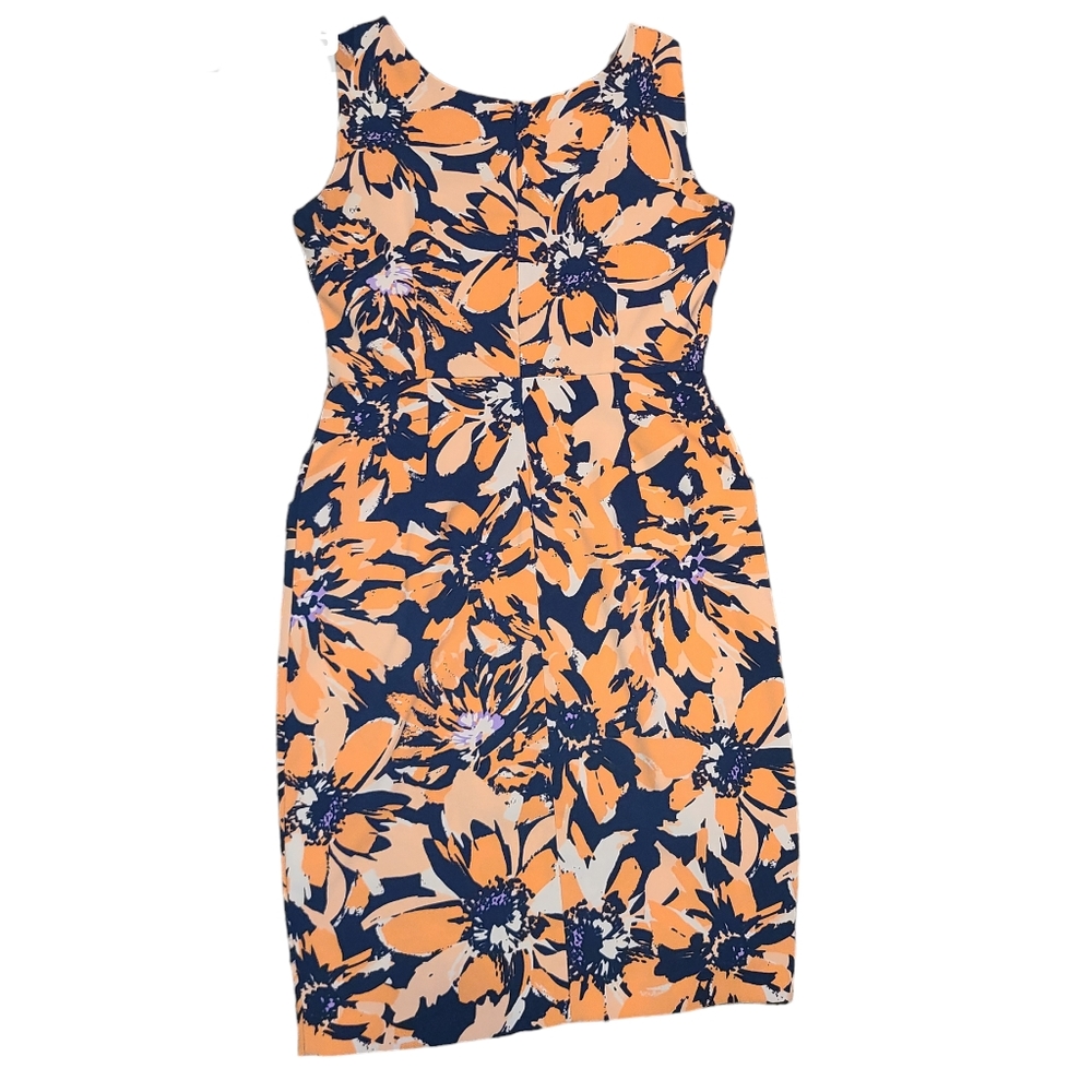 London Times Fitted Floral Print Dress